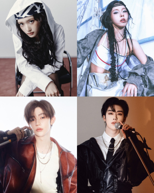 ▲아이브 이서, 엔믹스 규진, 제로베이스원 장하오, 리키(사진제공=각 소속사 )
