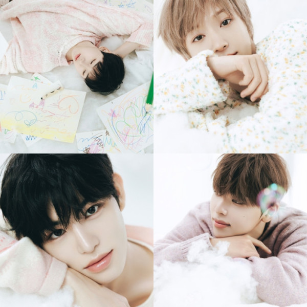 ▲킥플립 계훈(왼쪽 상단부터 시계방향), 동화, 아마루, 민제(사진제공=JYP엔터테인먼트)