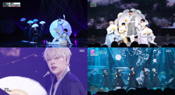 ▲더킹덤 (사진=MBC '쇼! 음악중심', SBS '인기가요' 방송화면)