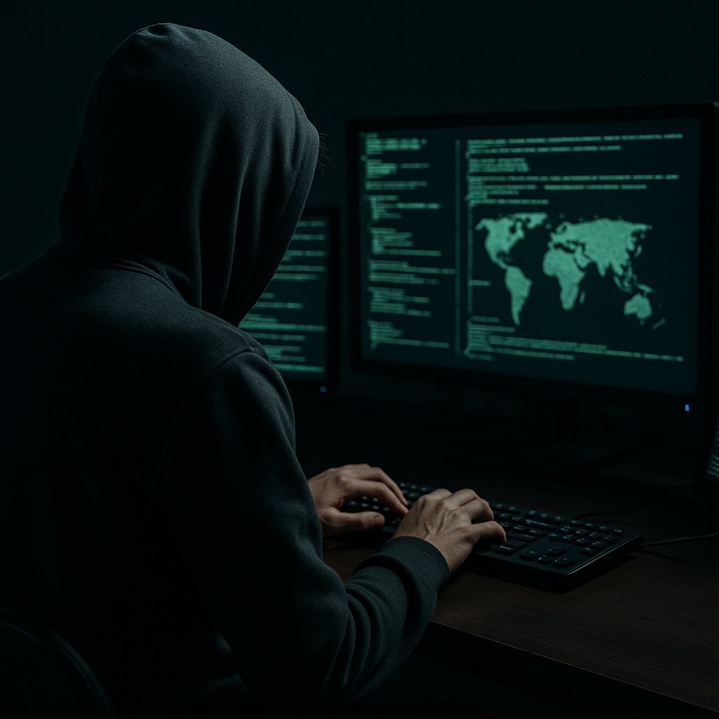 ▲AI 기반 해킹 기법이 고도화되는 가운데, 1일 금융권의 망분리 규제로 인한 보안 한계가 지적되는 상황을 이미지가 보여주고 있다. (챗GPT)