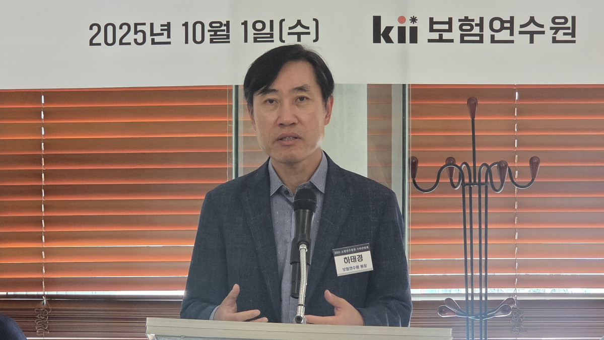 ▲하태경 보험연수원장이 1일 서울 여의도에서 기자간담회를 진행하고 있다. (사진=김은재 기자. silverash@)