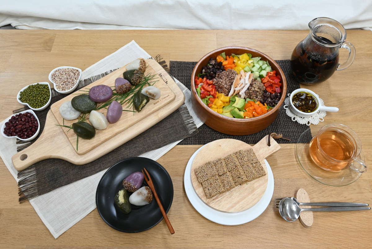 ▲잡곡으로 만든 송편, 다식과 포케. (사진제공=농촌진흥청)