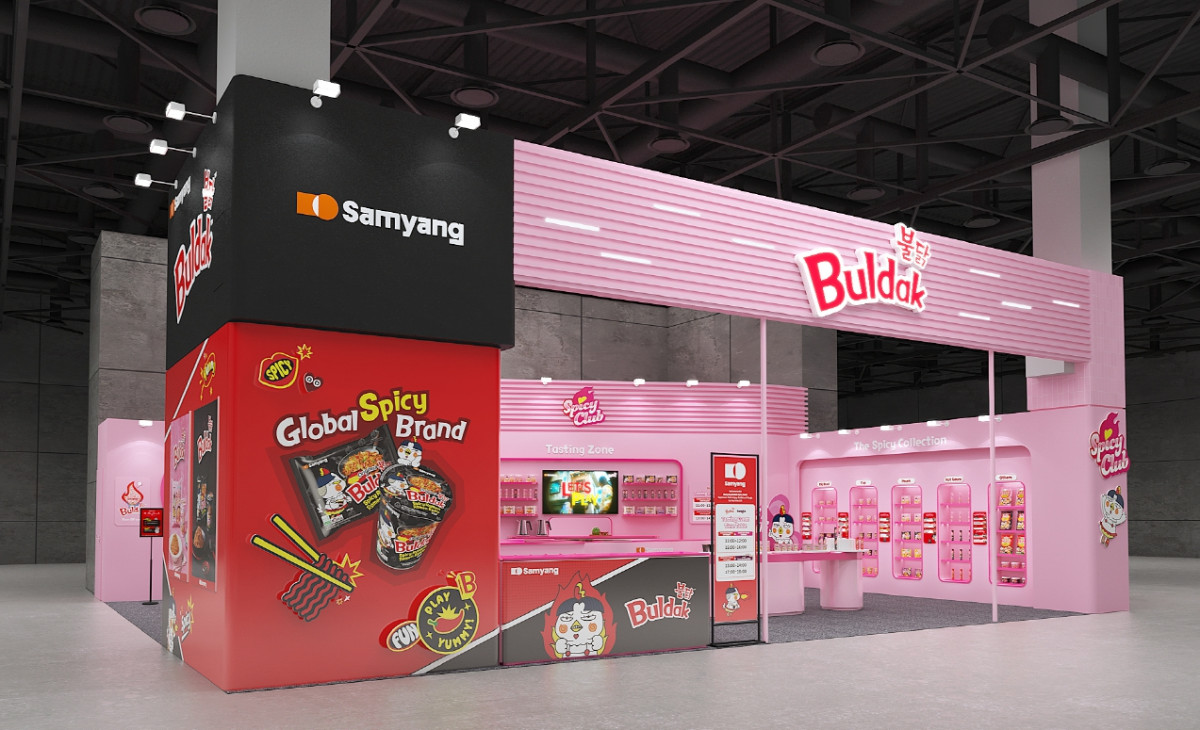 ▲삼양식품의 아누가 2025 부스. (사진제공=삼양식품)