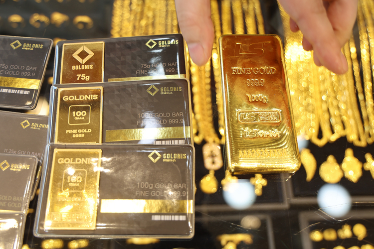 ▲서울 종로구 한쥬얼리에 놓인 골드바. (연합뉴스)