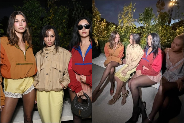 ▲헤일리 비버(왼), 조 크라비츠, 찰리 XCX, 로제. (출처=영국 엘르 SNS, 찰리 XCX 소셜미디어 )