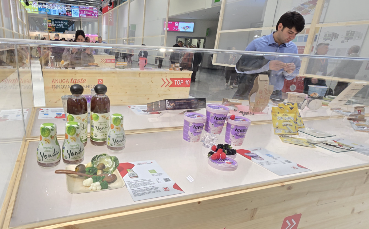 ▲샘표식품의 요리에센스 '연두'가 아누가 식품 박람회 혁신제품에 선정돼 '테이스트 이노베이션 쇼'에 전시돼 있다. (사진=배근미 기자 athena3507@)