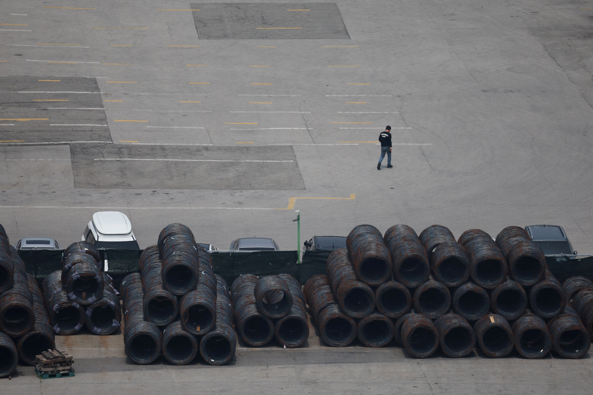 ▲한국 평택항에 철강 제품들이 놓여 있다. 로이터연합뉴스