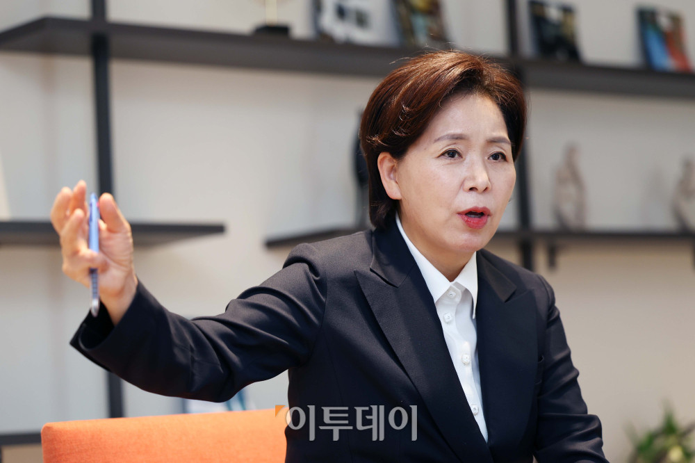 ▲양향자 국민의힘 최고위원이 서울 중구 라운지107에서 이투데이와 인터뷰를 갖고 있다. (사진=신태현 기자 holjjak@)