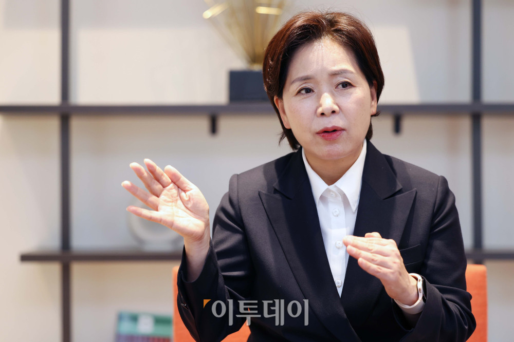 ▲양향자 국민의힘 최고위원이 서울 중구 라운지107에서 이투데이와 인터뷰를 갖고 있다.  (사진=신태현 기자 holjjak@)