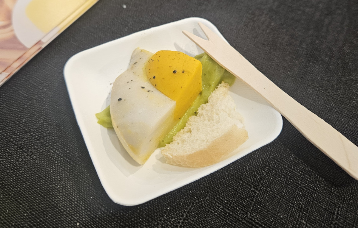 ▲ 네그스트 푸즈(Neggst Foods GmbH)가 선보인 식물성 달걀. (사진=김지영 기자 kjy42)