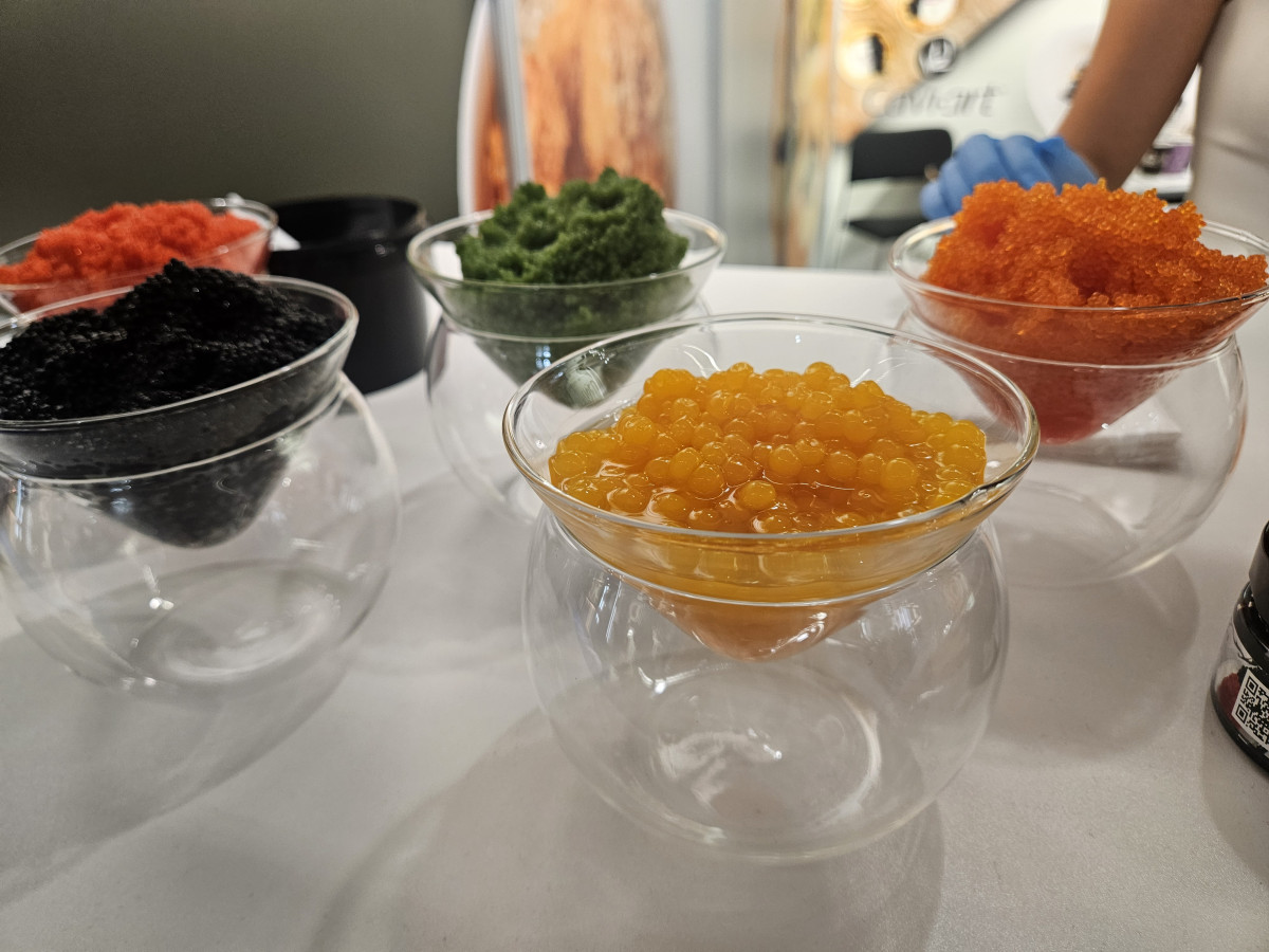 ▲‘옌스 뮐러 프로덕츠(Jens Moller Products)’의 식물성 어란. (사진=김지영 기자 kjy42)