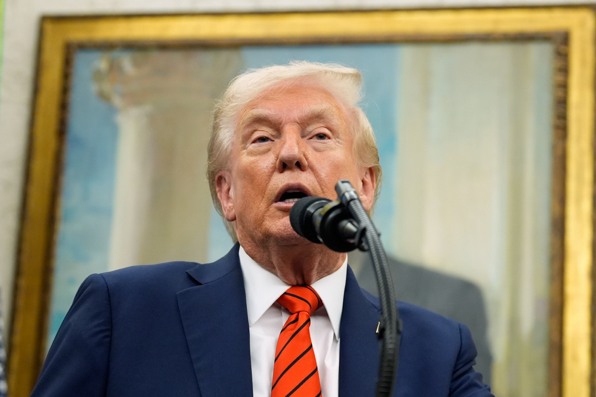 ▲도널드 트럼프 미국 대통령이 워싱턴D.C. 백악관에서 발언하고 있다.  (워싱턴D.C./AP연합뉴스)