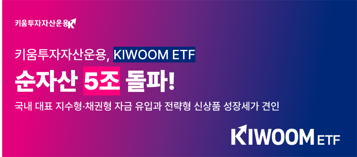 키움투자자산운용, KIWOOM ETF 순자산 5조 돌파