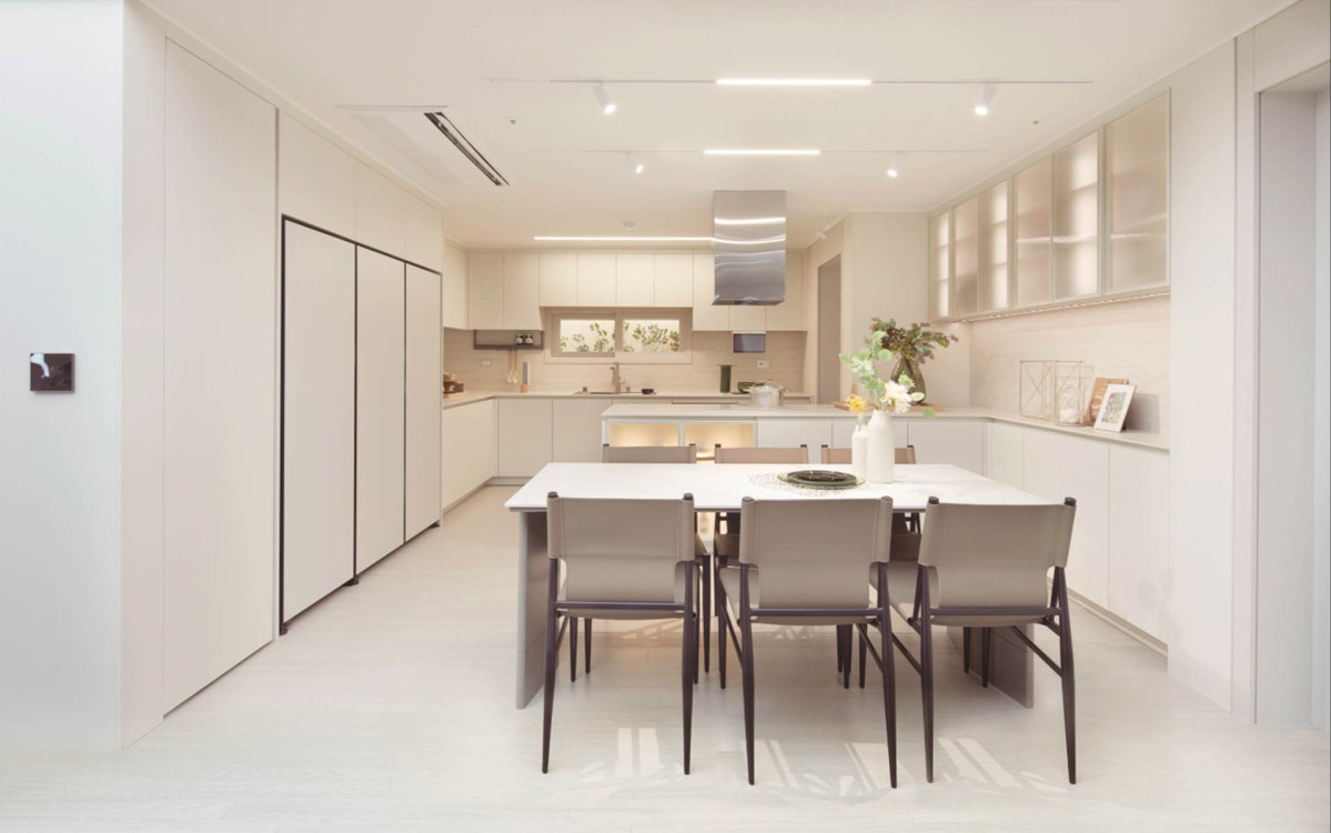 ▲브라이트 그레이스 스타일이 적용된 ’안성 아양 금성백조 예미지’ 주방 전경