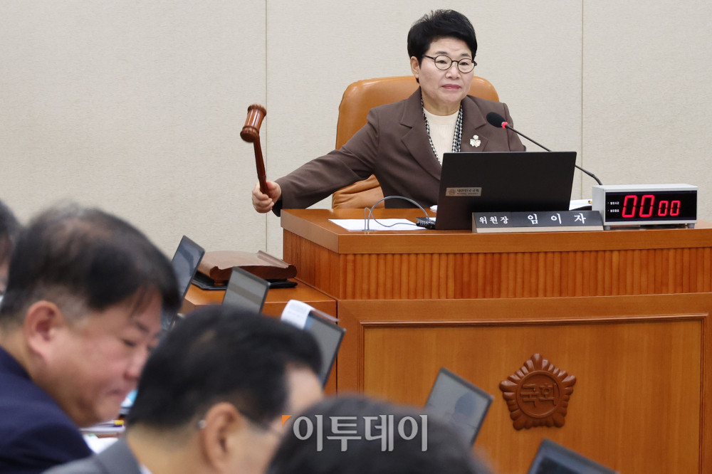 ▲국정감사 첫날인 13일 서울 여의도 국회에서 열린 기획재정위원회 국정감사에서 임이자 기재위원장이 의사봉을 두드리고 있다. 고이란 기자 photoeran@
