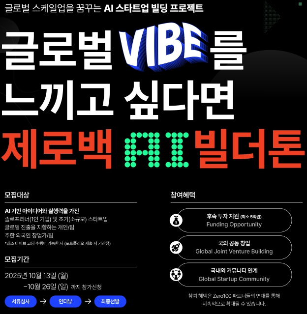 ▲﻿AI 스타트업 빌딩 프로그램 '2025 AI 빌더톤' 모집 포스터. (사진제공=제로백)