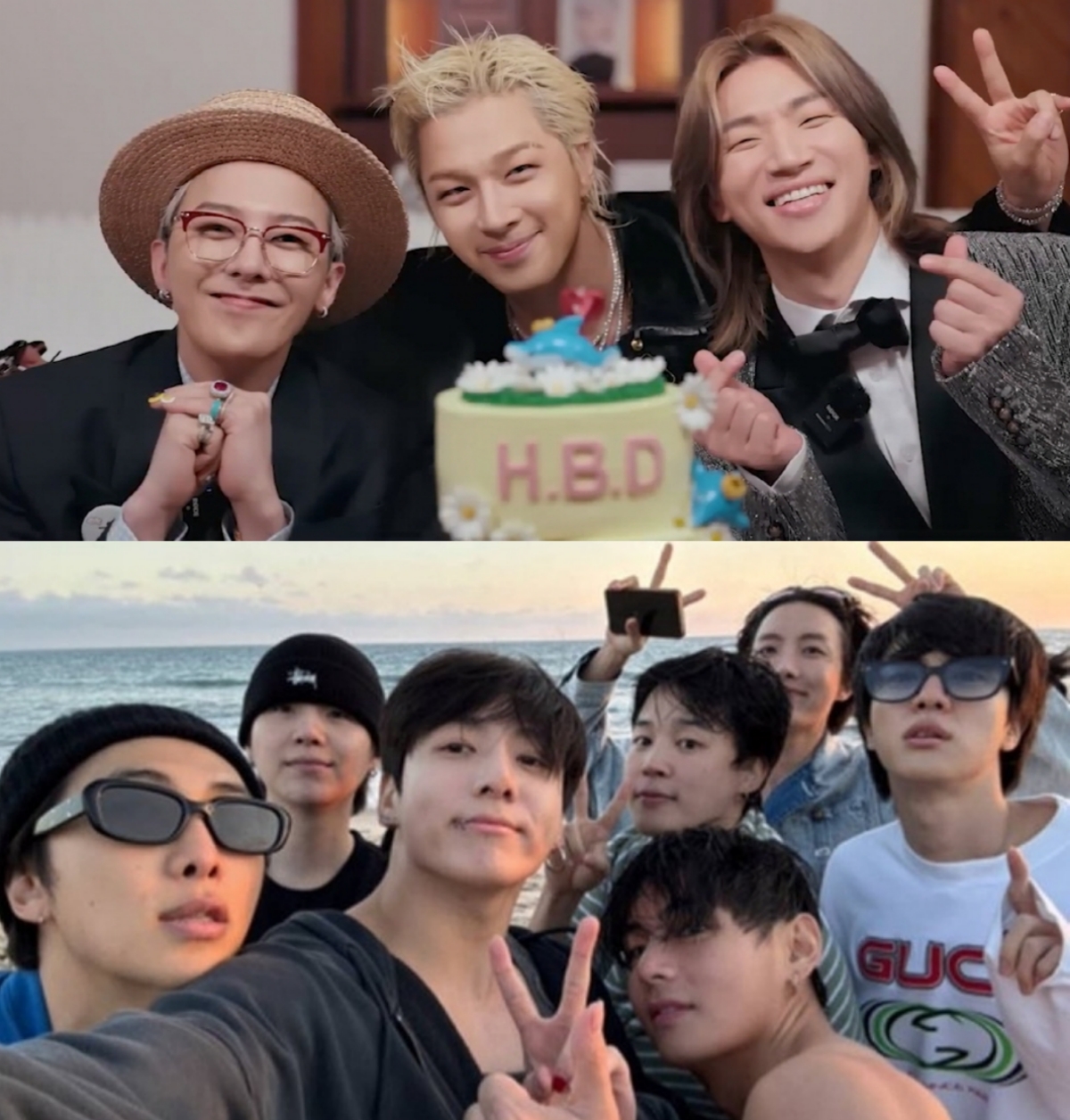 ▲빅뱅(위), 방탄소년단. (출처=유튜브 채널 '집대성', 방탄소년단 위버스 캡처)