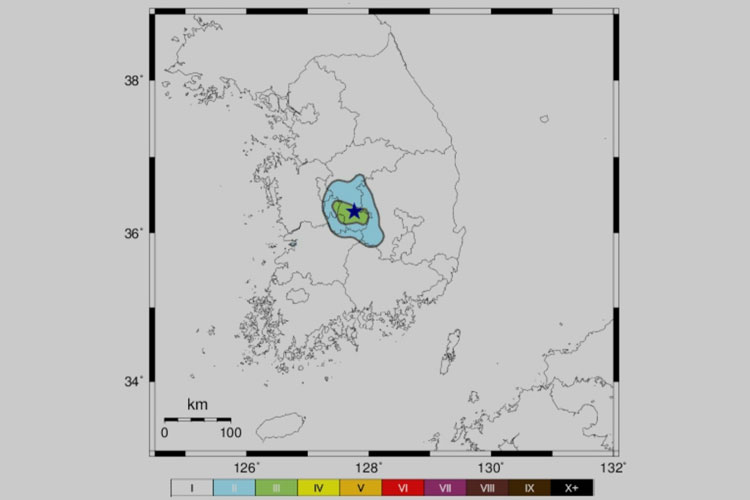 ▲추석 연휴인 8일 오전 11시 49분 39초 충북 옥천군 동쪽 17km 지역에서 규모 3.1의 지진이 발생했다. (연합뉴스)
