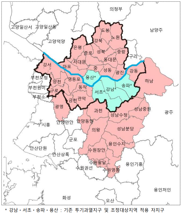 ▲투기과열지구·조정대상지역 지정(안). (사진제공=국토교통부)