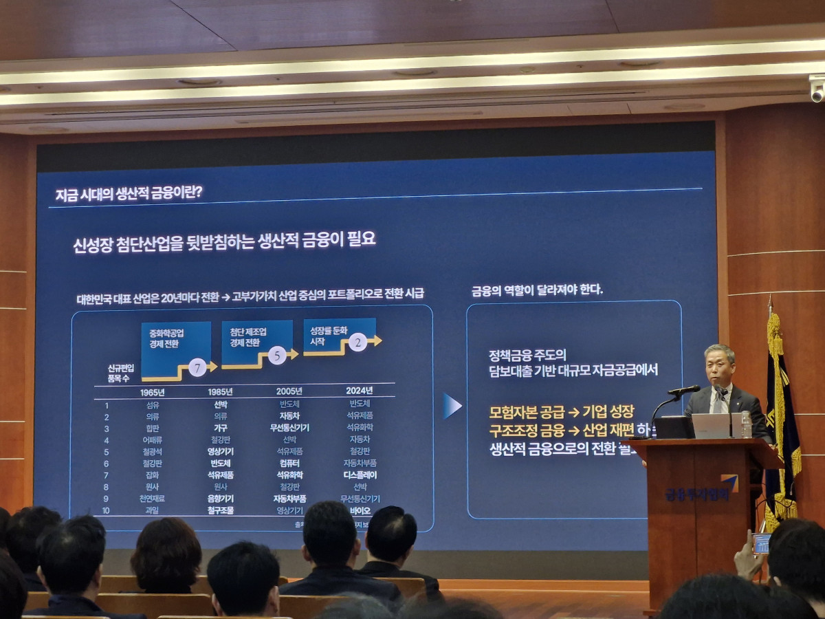 ▲윤병운 NH투자증권 사장은 15일 서울 여의도 금융투자협회에서 열린 ‘생산적 금융 확대를 위한 증권업계 역할 및 성장전략 세미나’에서 발표하고 있다.  (출처=이투데이 김효숙 기자)