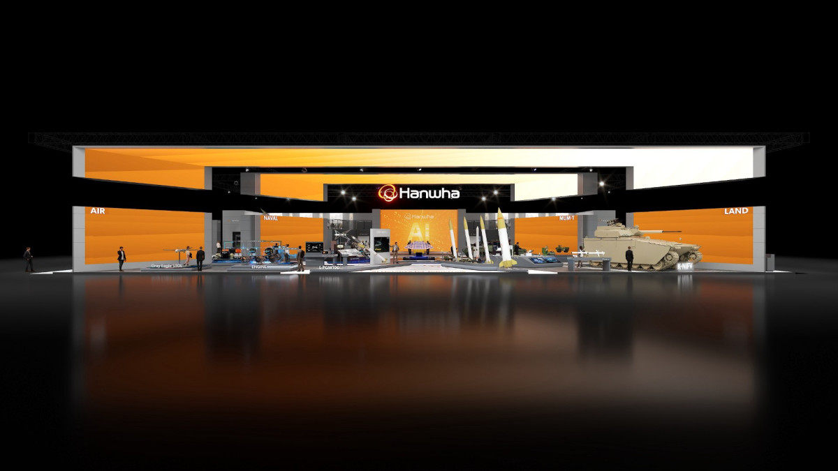 ▲20~24일 일산 킨텍스에서 열리는 ‘서울 국제 항공우주 및 방위산업 전시회(ADEX) 2025’ 한화 부스 조감도. (한화에어로스페이스)