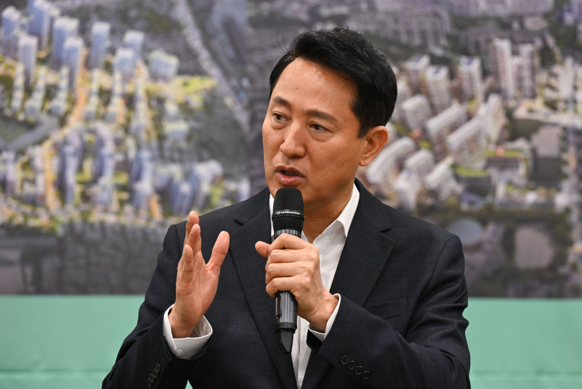 ▲오세훈 서울시장이 16일 서울시청에서 열린 정비사업 연합회 간담회에서 발언하고 있다. (연합뉴스)