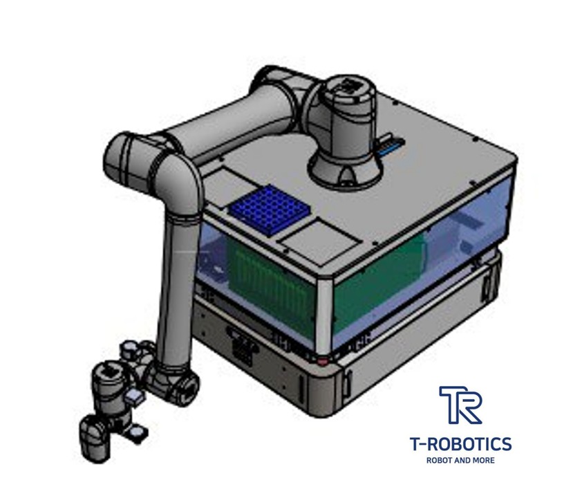 ▲AI기반 디스플레이 장비 PM 공정용 로봇시스템 이미지. (사진제공=티로보틱스)