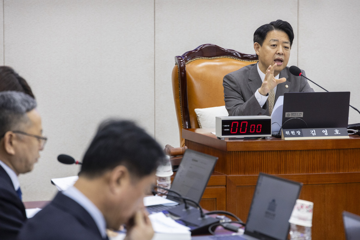 ▲김영호 국회 교육위원회 위원장이 16일 국회 교육위원회 국정감사에서 교육위에서 발언을 하고 있다.  (연합뉴스)