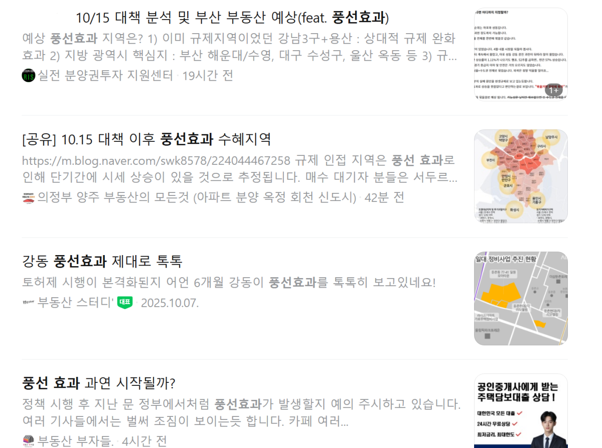 ▲부동산 커뮤니티 등에서 '10·15 부동산 대책'의 풍선효과를 두고 다양한 의견이 오가고 있다. (네이버 카페 캡처)