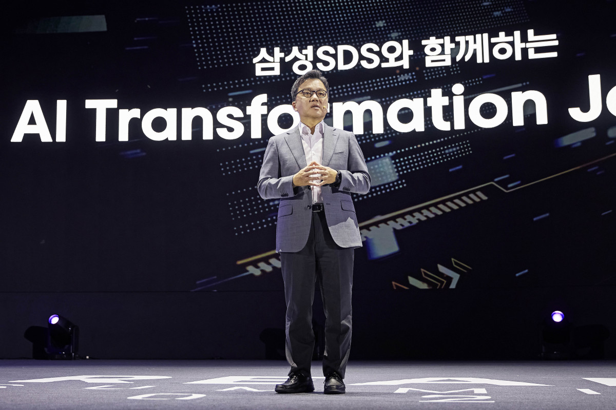 ▲9월 11일 코엑스 진행된 '리얼 서밋(REAL Summit) 2025’에서 삼성SDS 이준희 대표가 기조연설을 진행하고 있다. (사진제공=삼성SDS)