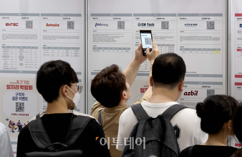 ▲청년 구직자들이 채용 게시판을 보고 있다. (이투데이DB)