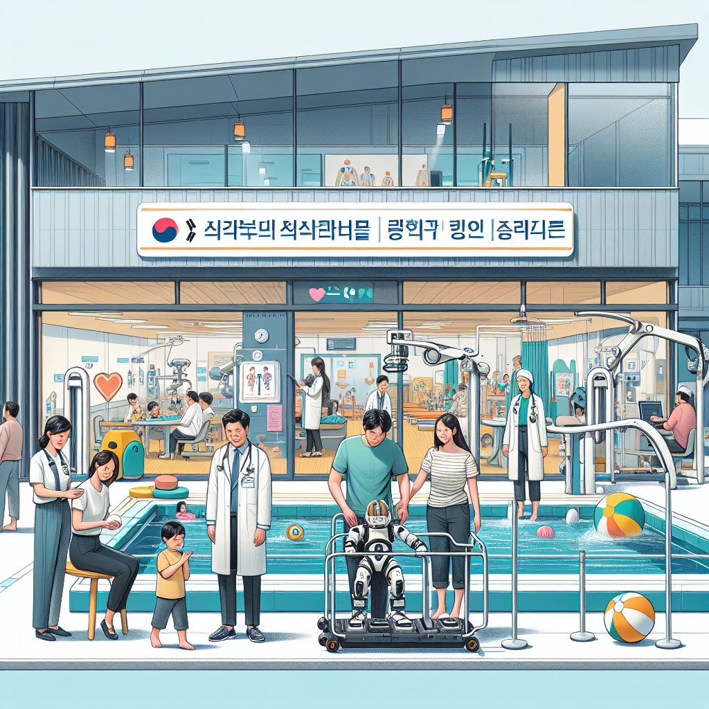 ▲장애 아동에 초점을 맞춘 현대 소아 재활 병원의 이미지. (김재학 기자·오픈AI 달리)