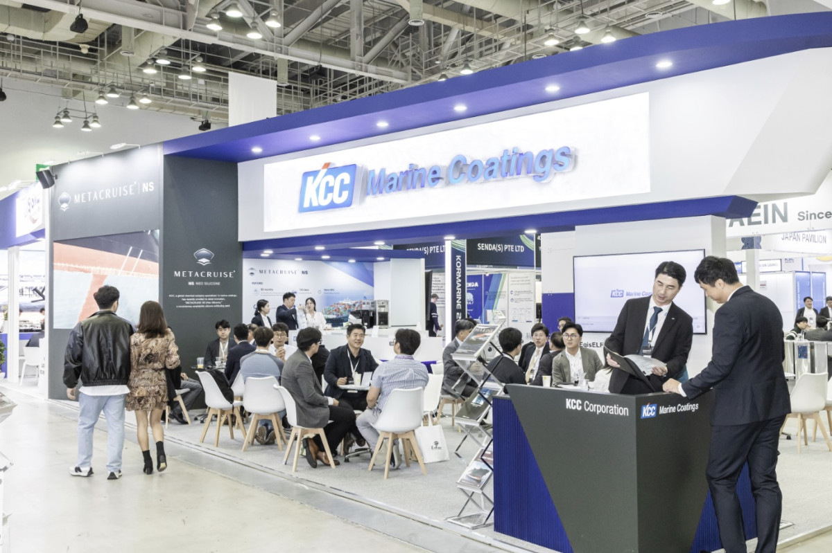 ▲2023년 코마린 전시회 당시 KCC 부스 현장. (사진= KCC)