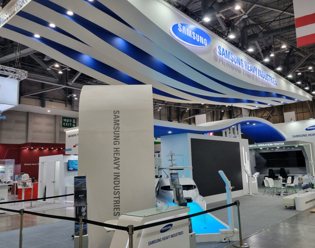 ▲코마린 2025에 설치된 삼성중공업 부스 전경 (삼성중공업)