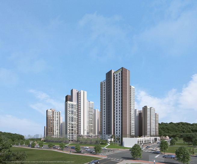 ▲두산위브더제니스 청주 센트럴파크 투시도. (사진제공=두산건설)