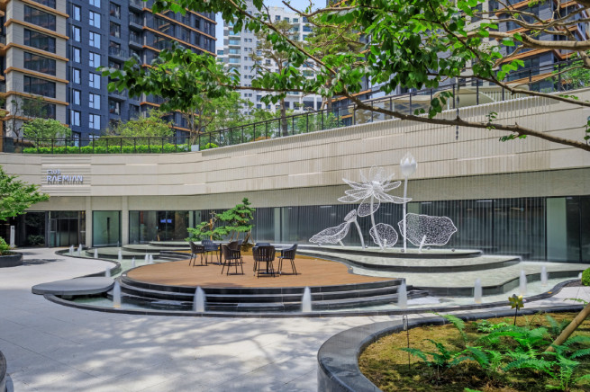 ▲'래미안 원펜타스' 선큰정원 사진. (사진제공=삼성물산)