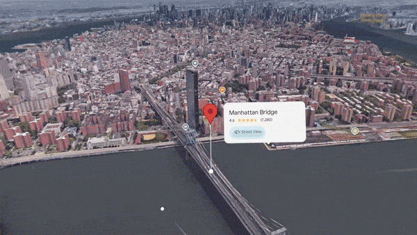 ▲갤럭시XR을 활용해 뉴욕의 식당을 찾아가는 모습. (자료제공=삼성전자)