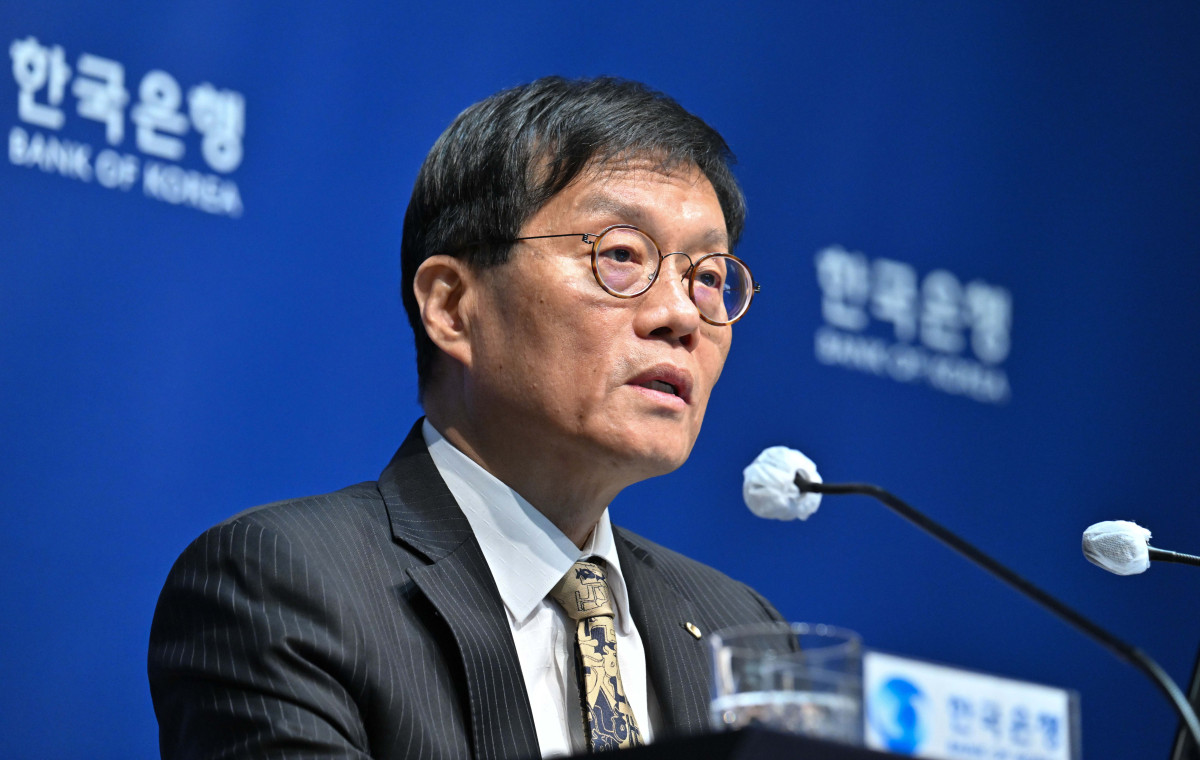 ▲이창용 한국은행 총재가 23일 서울 중구 한국은행에서 금융통화위원회 기준금리 결정에 관한 기자간담회를 갖고 있다. ( 사진공동취재단)