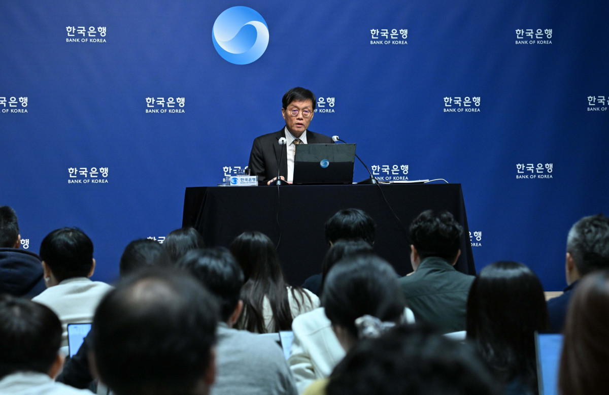 ▲이창용 한국은행 총재가 23일 서울 중구 한국은행에서 금융통화위원회 기준금리 결정에 관한 기자간담회를 갖고 있다. 사진공동취재단