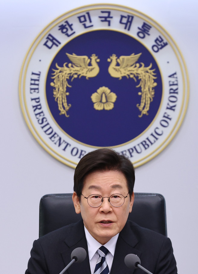 ▲이재명 대통령이 23일 서울 용산 대통령실에서 열린 수석보좌관회의에서 발언하고 있다.  (연합뉴스)