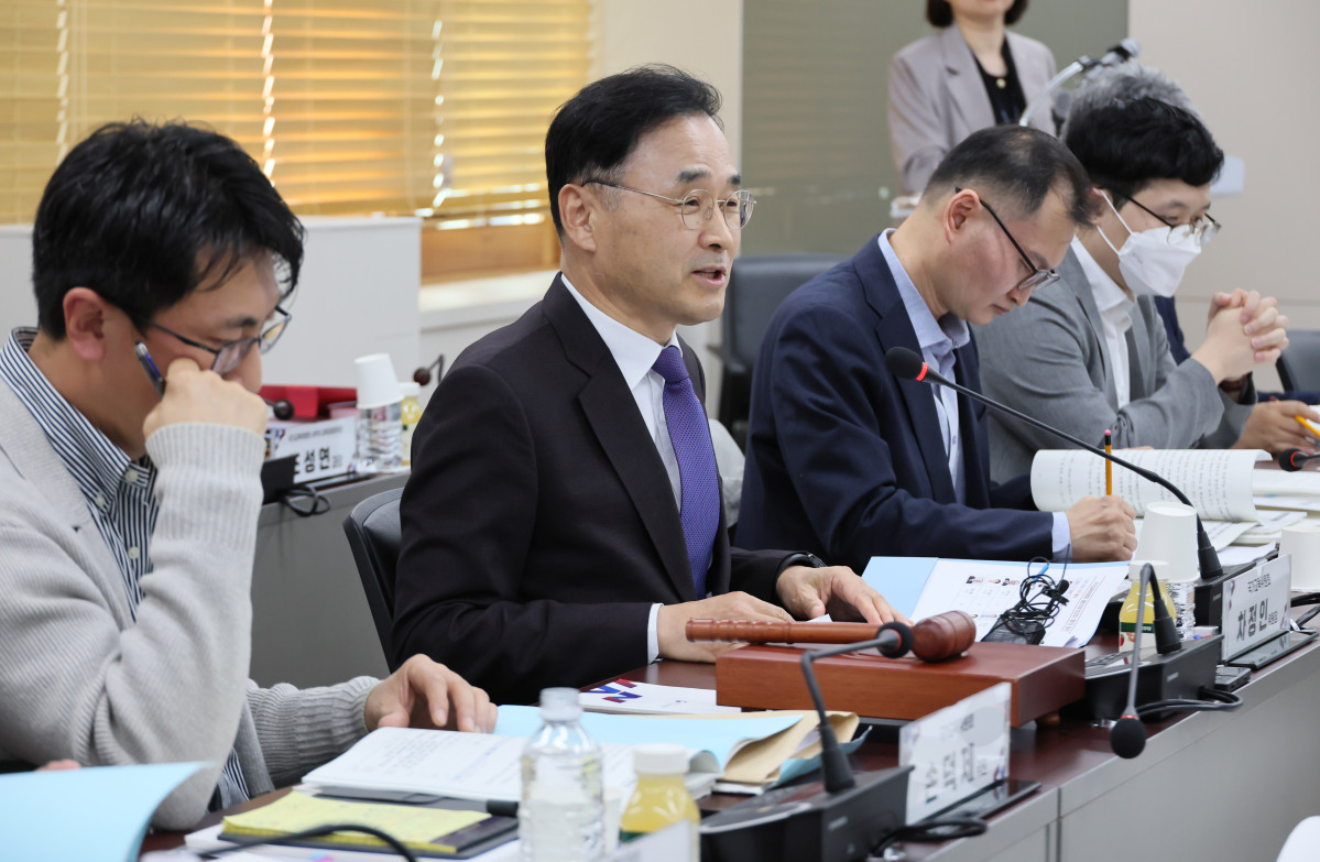 ▲차정인 국가교육위원장이 23일 서울 종로구 정부서울청사에서 열린 국가교육위원회 제61차 회의에서 발언하고 있다. (연합뉴스)