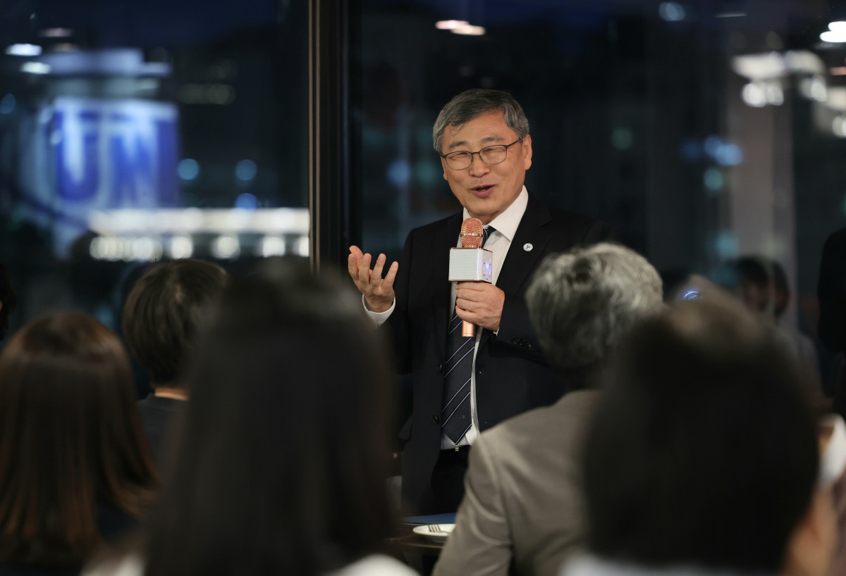 ▲ 정근식 서울시교육감이 23일 서울 종로구 모처에서 진행된 취임 1주년 간담회에서 발언하고 있다.  (사진 제공 = 서울시교육청)