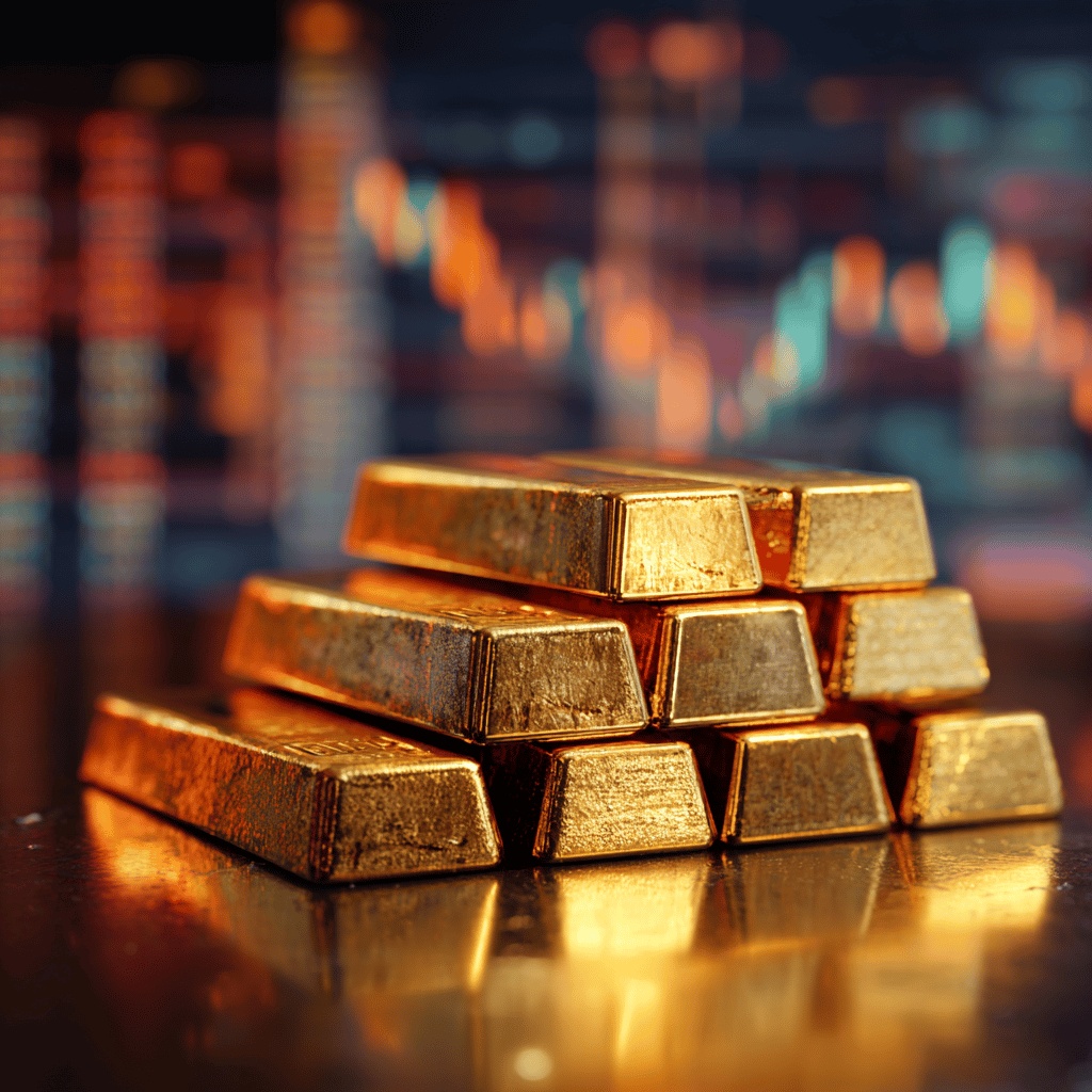 ▲글로벌 금 값이 가파르게 치솟으며 금 투자에 관한 관심도 커지고 있다.  (미드저니)