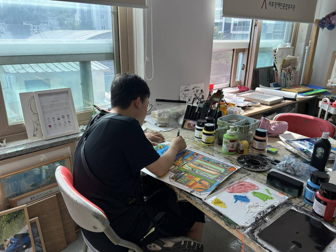 ▲은평구 장애인일자리사업 참가자 모습. (사진제공=은평구)