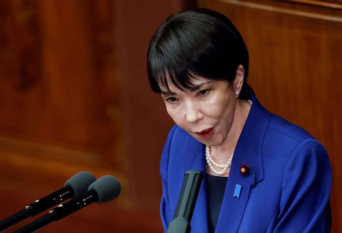 ▲다카이치 사나에 일본 총리가 10월 24일 일본 도쿄 의회에서 첫 정책 연설을 하고 있다. 도쿄/로이터연합뉴스