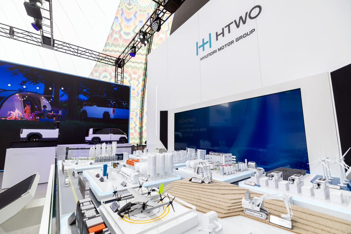 ▲경주엑스포대공원 에어돔 ‘현대자동차그룹관’에 전시된 수소생태계 디오라마 (사진=현대차 )