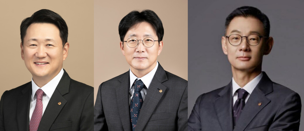 ▲왼쪽부터 김우석 ㈜한화 건설부문 대표이사 내정자, 양기원 한화임팩트 사업부문 대표이사 내정자, 김재현 한화세미텍 대표이사 내정자. (사진제공=한화그룹)