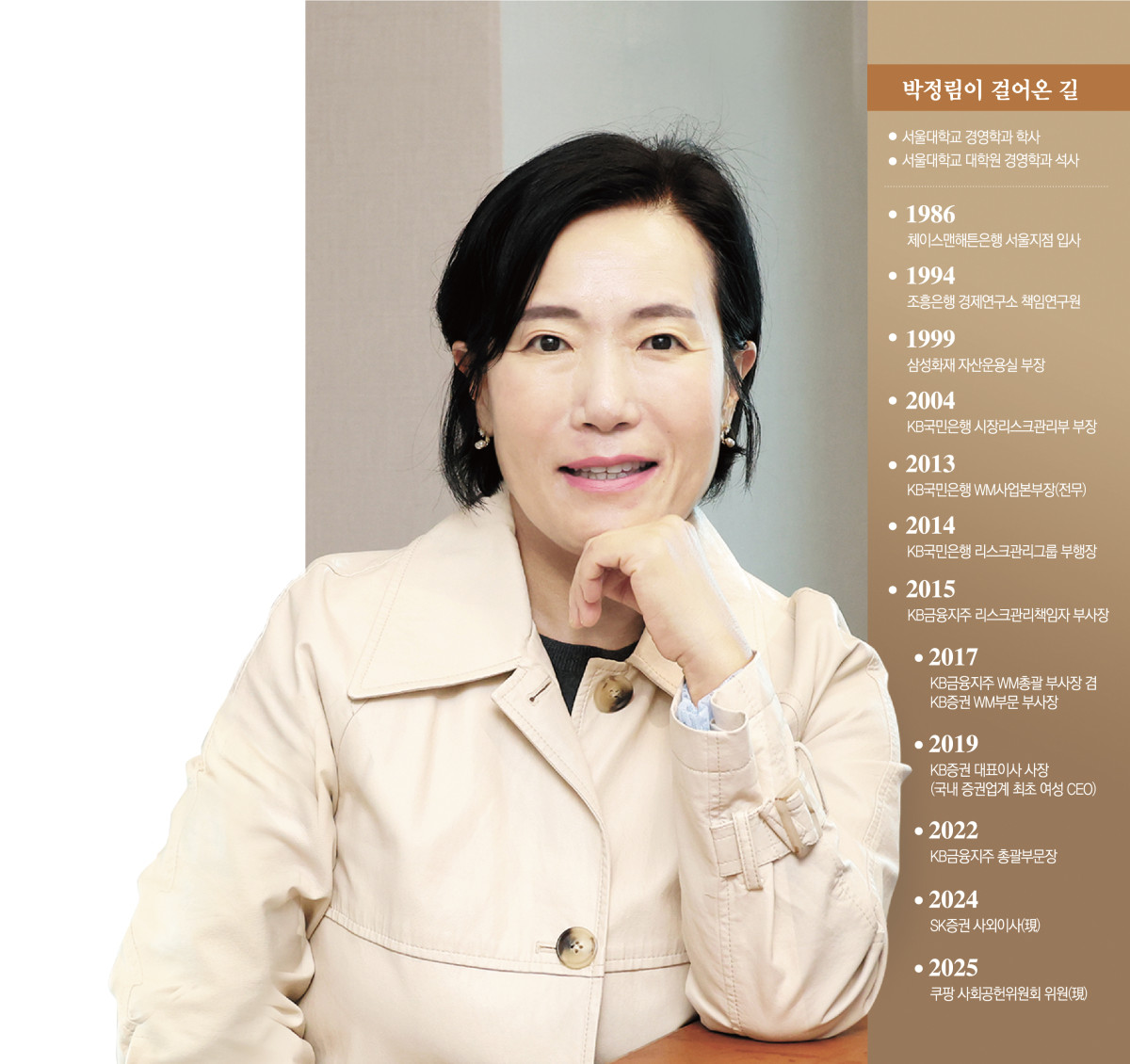 ▲박정림 전 KB증권 대표가 걸어온 길 (이투데이 그래픽팀=신미영 기자·사진=고이란 기자)