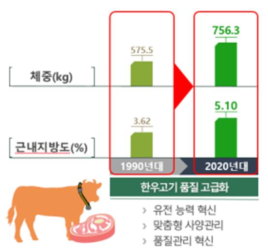 ▲한우고기 품질 고급화 인포그래픽 (자료제공=농촌진흥청)