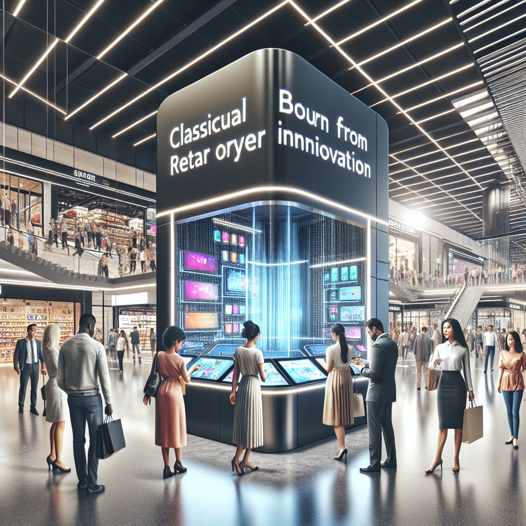 ▲대형 유통기업과 혁신적인 스타트업이 콜라보레이션한 활기 넘치는 현대적인 쇼핑몰 현장이미지. ( 김재학 기자·오픈AI 달리)